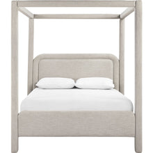 Salina Beige Linen Textured Fabric Upholstered Full Bed