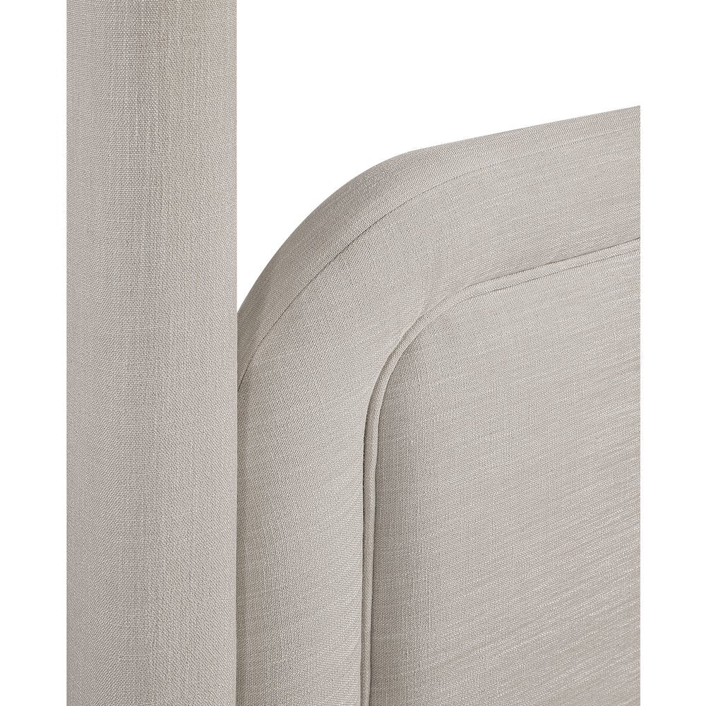 Salina Beige Linen Textured Fabric Upholstered Full Bed