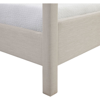Salina Beige Linen Textured Fabric Upholstered Full Bed