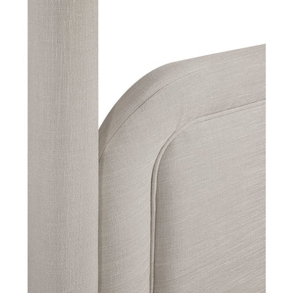 Salina Beige Linen Textured Fabric Upholstered King Bed