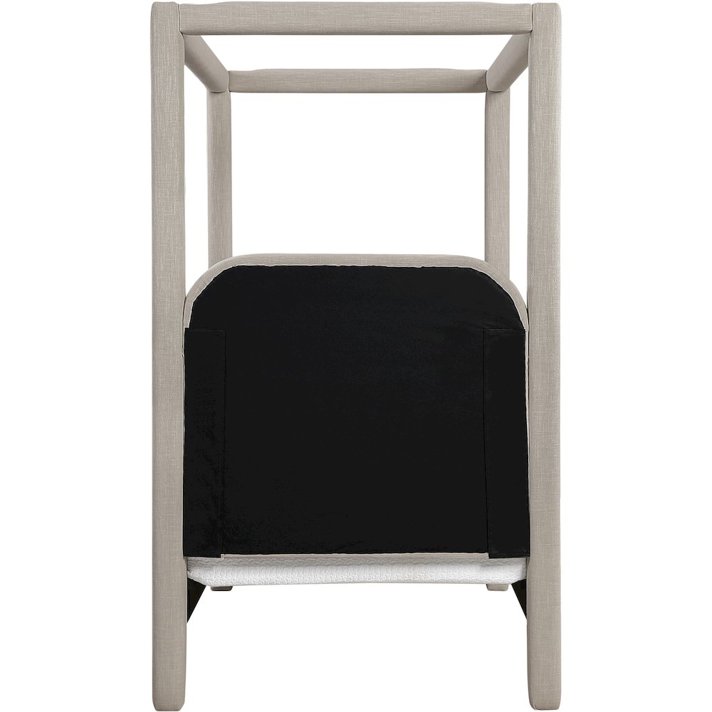 Salina Beige Linen Textured Fabric Upholstered Twin Bed