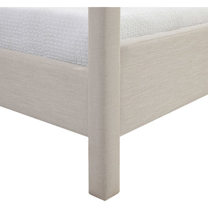 Salina Beige Linen Textured Fabric Upholstered Twin Bed
