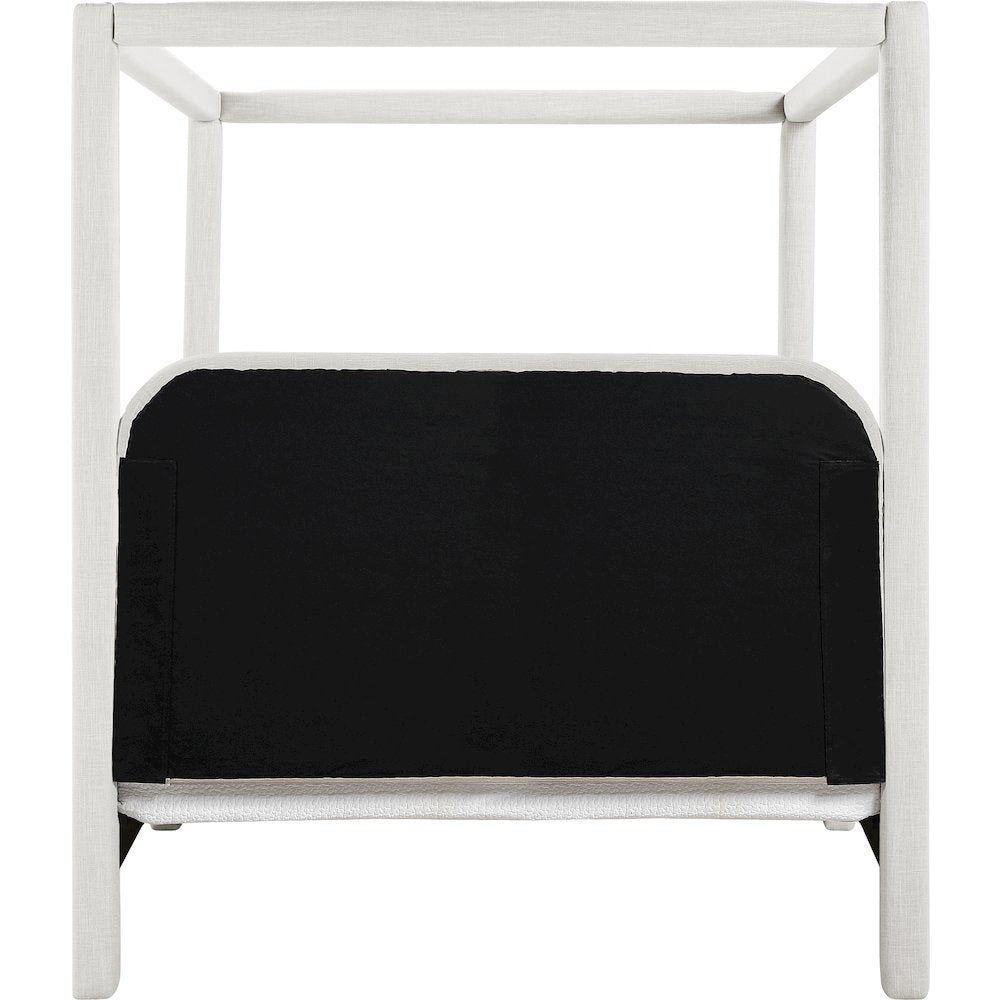 Salina Cream Linen Textured Fabric Upholstered King Bed