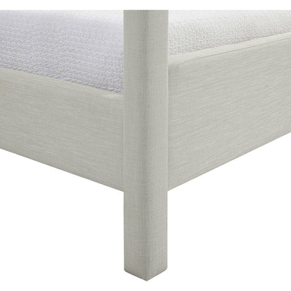 Salina Grey Linen Textured Fabric Upholstered Full Bed