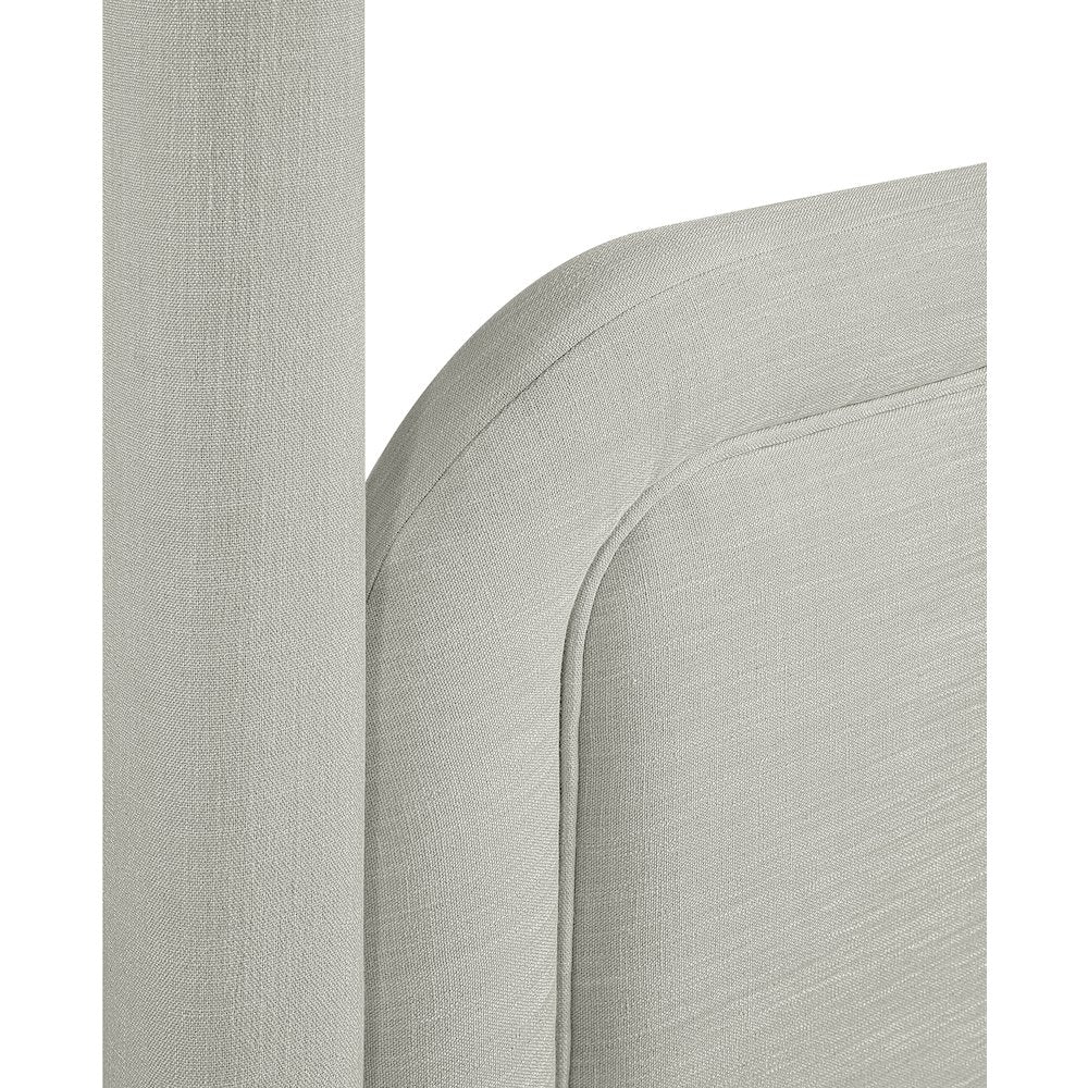 Salina Grey Linen Textured Fabric Upholstered King Bed