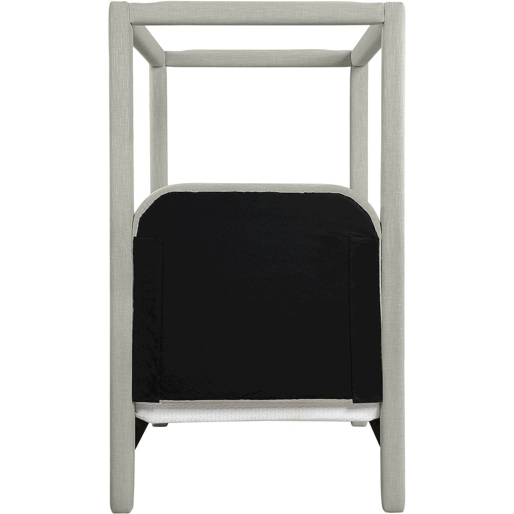 Salina Grey Linen Textured Fabric Upholstered Twin Bed