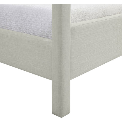 Salina Grey Linen Textured Fabric Upholstered Twin Bed