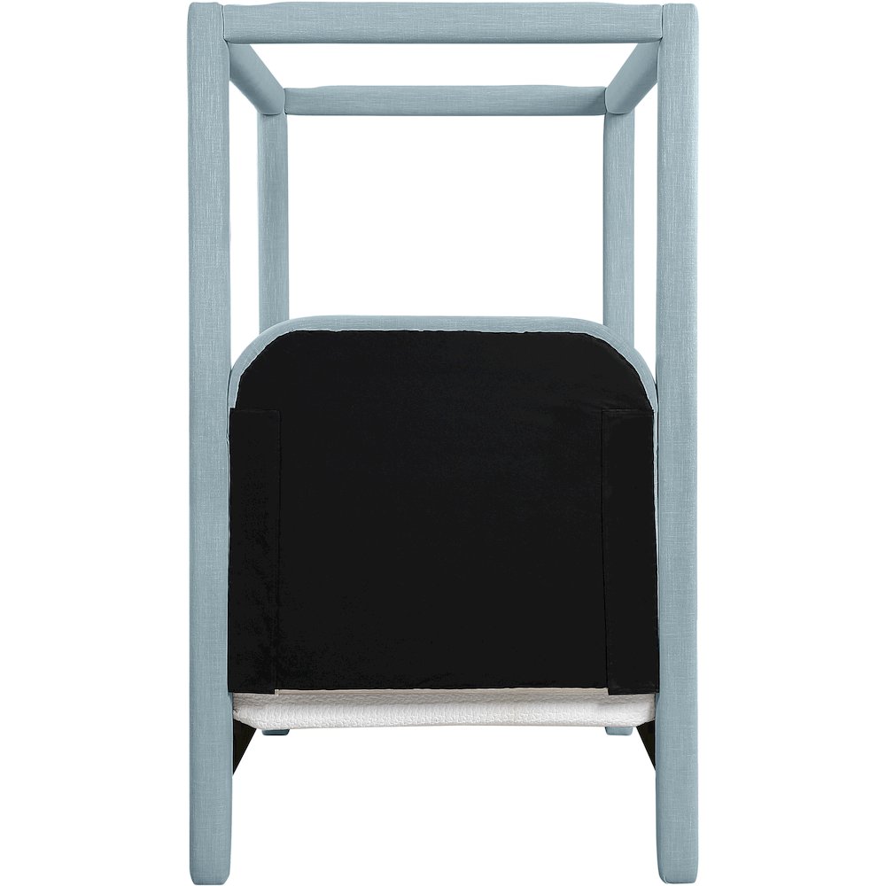 Salina Light Blue Linen Textured Fabric Upholstered Twin Bed