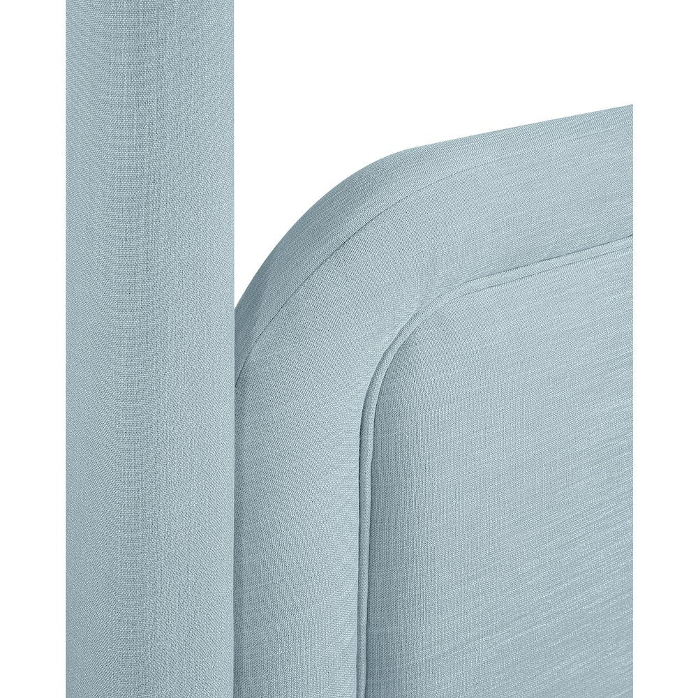 Salina Light Blue Linen Textured Fabric Upholstered Twin Bed