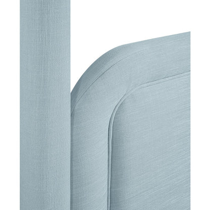 Salina Light Blue Linen Textured Fabric Upholstered Twin Bed