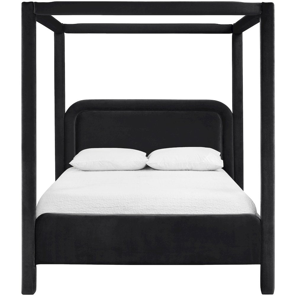 Salina Black Velvet Upholstered Full Bed