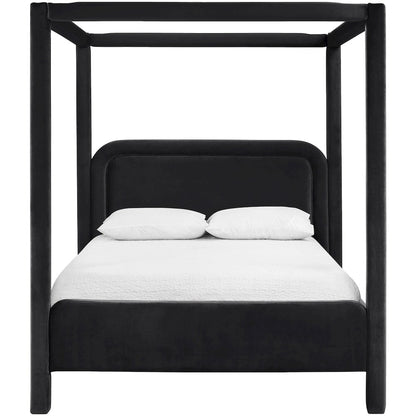 Salina Black Velvet Upholstered Full Bed
