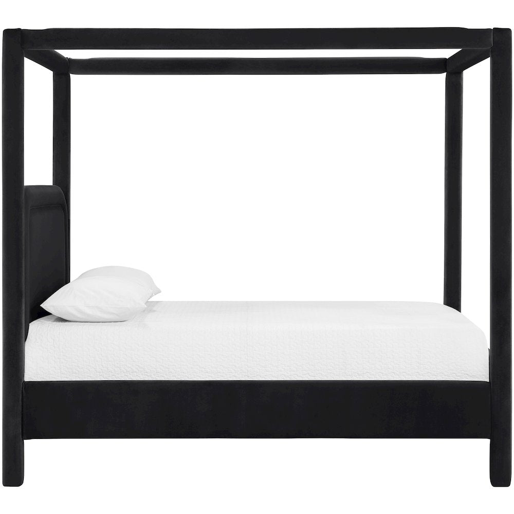Salina Black Velvet Upholstered Full Bed