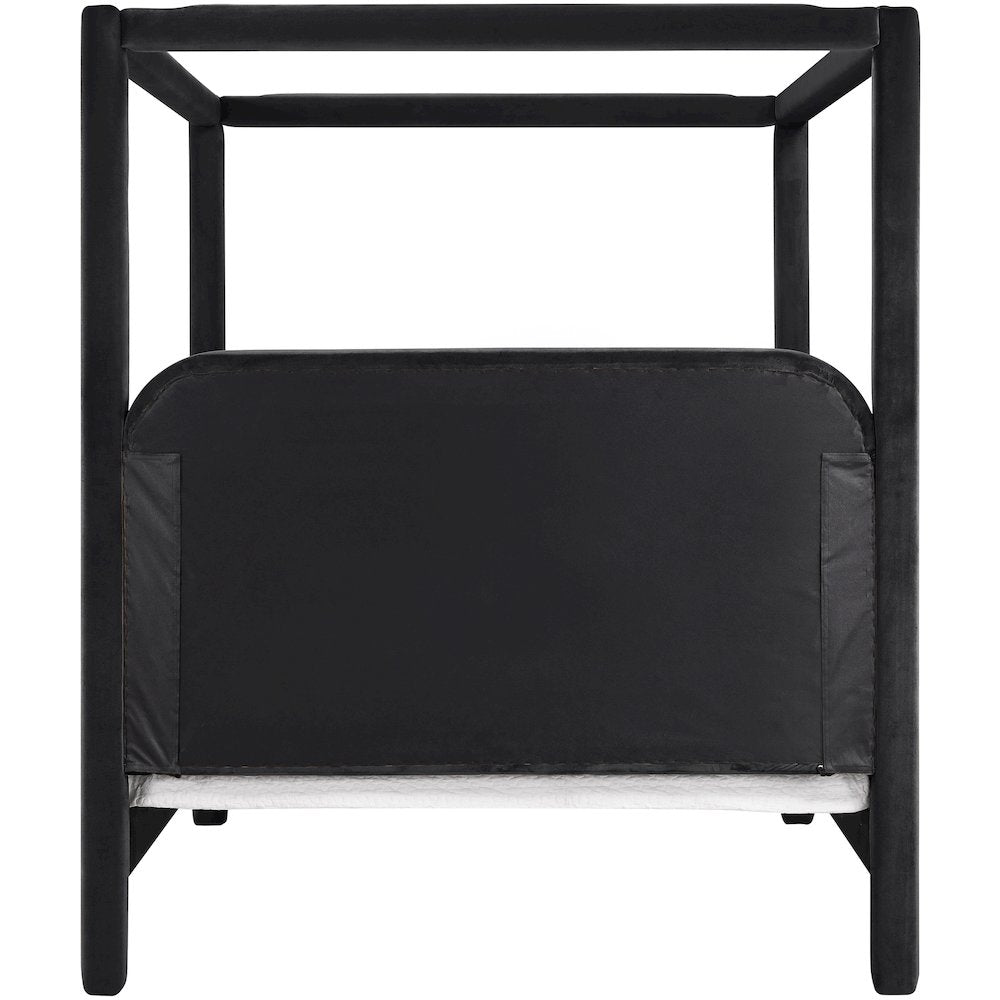 Salina Black Velvet Upholstered Full Bed