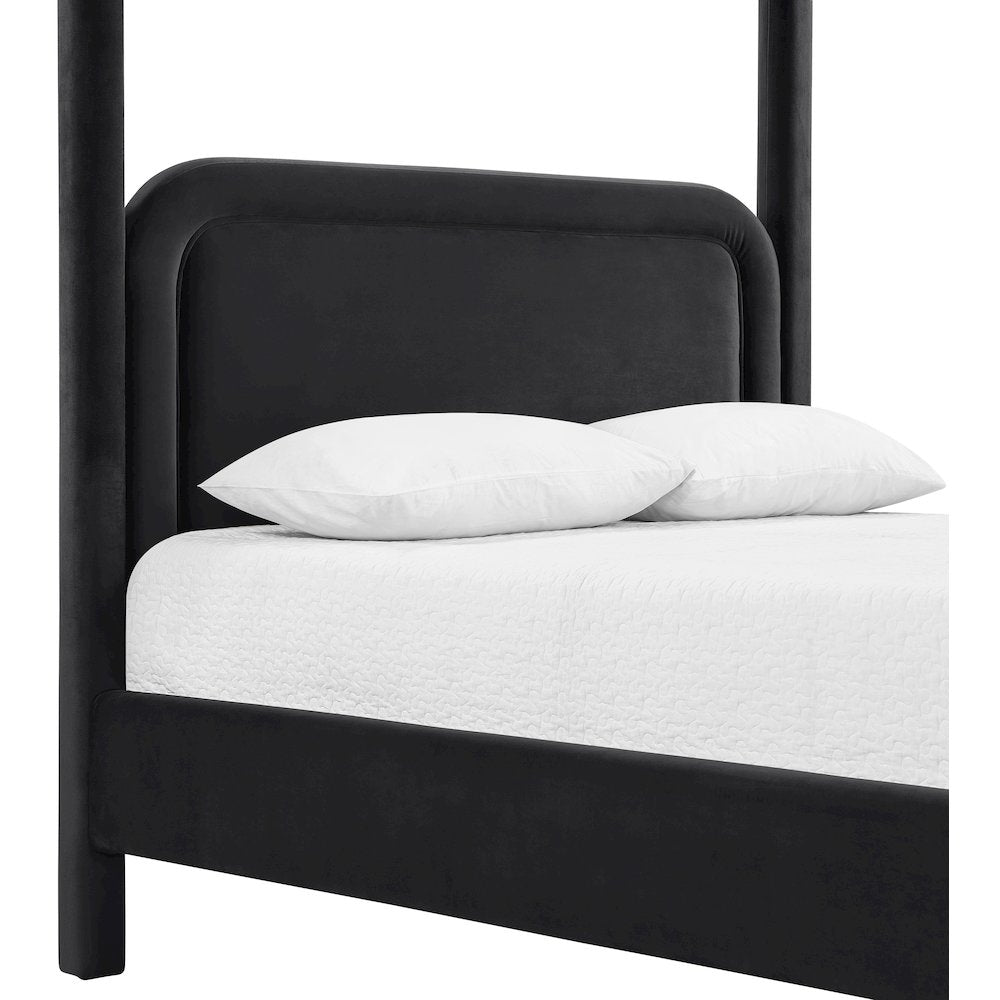 Salina Black Velvet Upholstered Full Bed