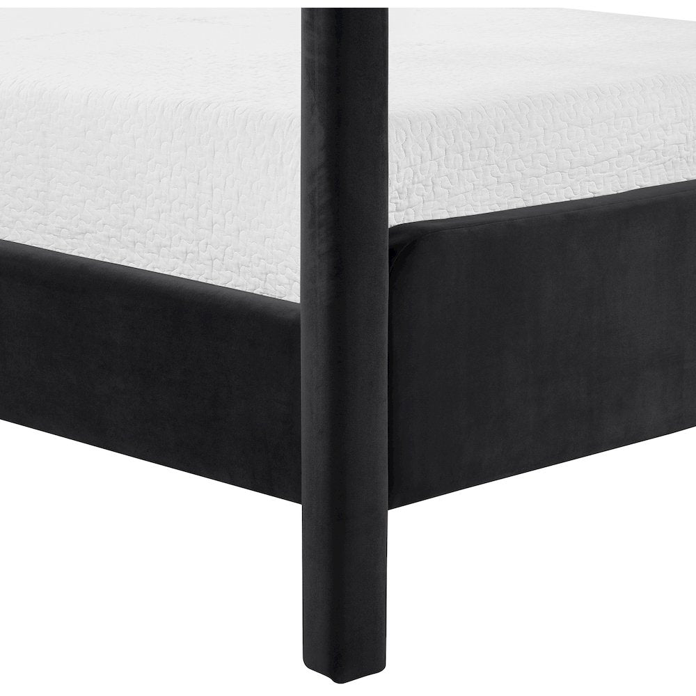 Salina Black Velvet Upholstered Full Bed