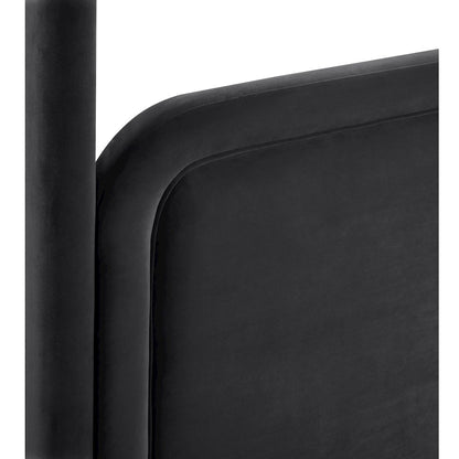 Salina Black Velvet Upholstered Full Bed