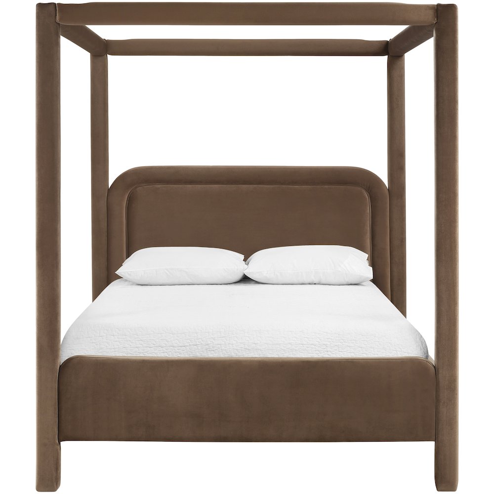 Salina Brown Velvet Upholstered Full Bed