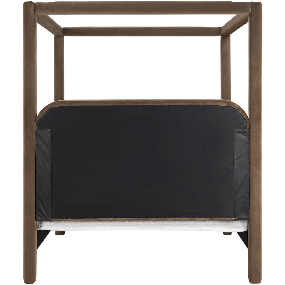 Salina Brown Velvet Upholstered Full Bed