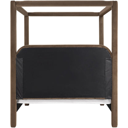 Salina Brown Velvet Upholstered Full Bed