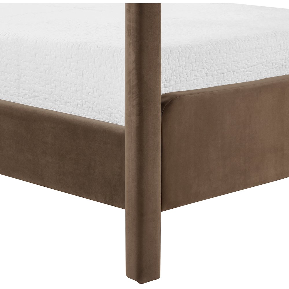 Salina Brown Velvet Upholstered Full Bed
