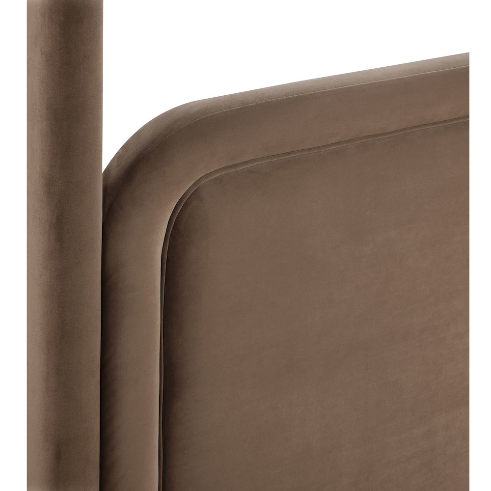 Salina Brown Velvet Upholstered Full Bed