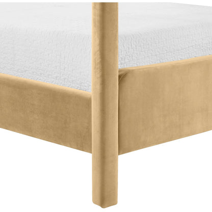 Salina Camel Velvet Upholstered Full Bed