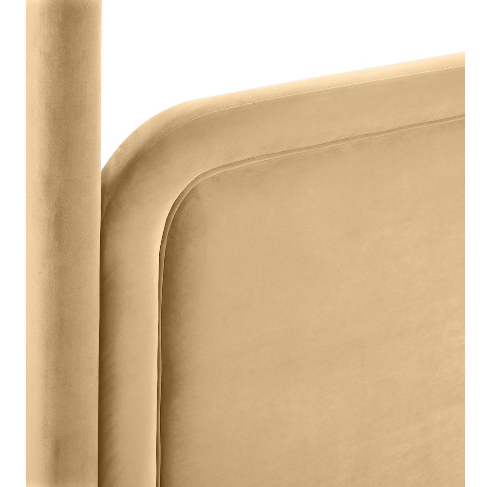 Salina Camel Velvet Upholstered Full Bed