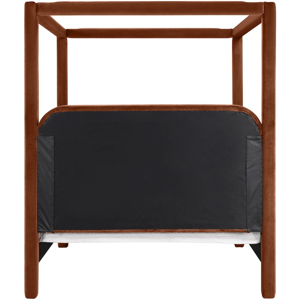 Salina Cognac Velvet Upholstered Full Bed