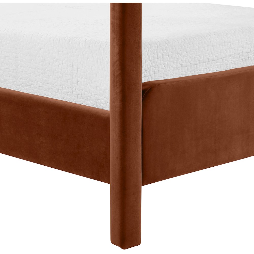 Salina Cognac Velvet Upholstered Full Bed