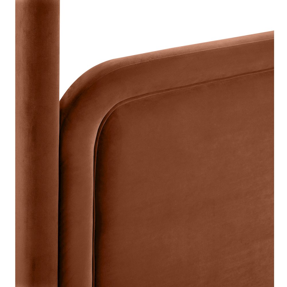 Salina Cognac Velvet Upholstered Full Bed