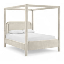 Salina Cream Velvet Upholstered King Bed