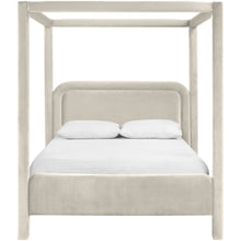 Salina Cream Velvet Upholstered King Bed