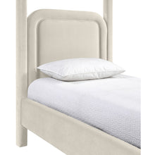 Salina Cream Velvet Upholstered Twin Bed
