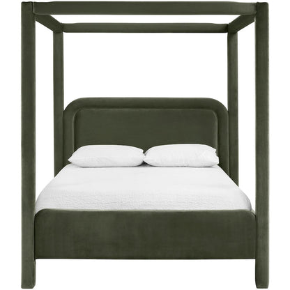 Salina Green Velvet Upholstered Full Bed