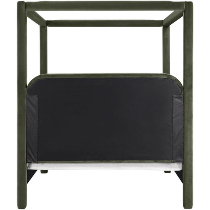 Salina Green Velvet Upholstered Full Bed