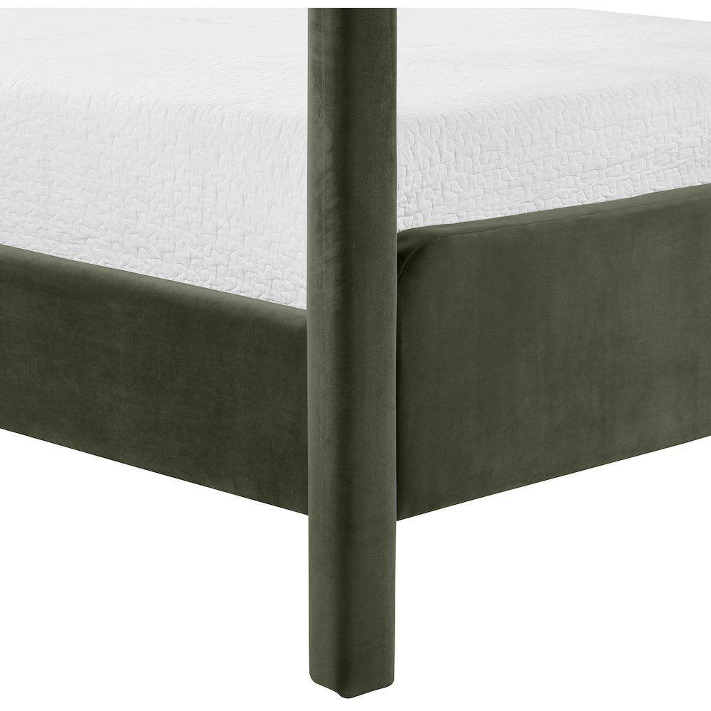 Salina Green Velvet Upholstered Full Bed