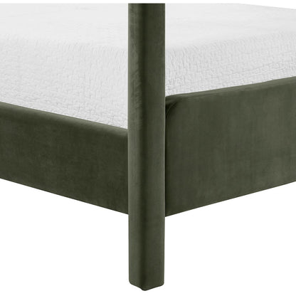 Salina Green Velvet Upholstered Full Bed