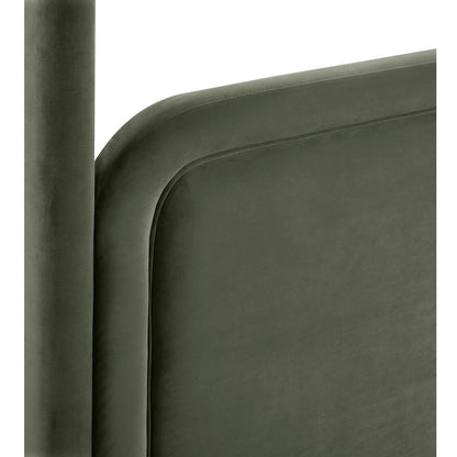 Salina Green Velvet Upholstered Full Bed