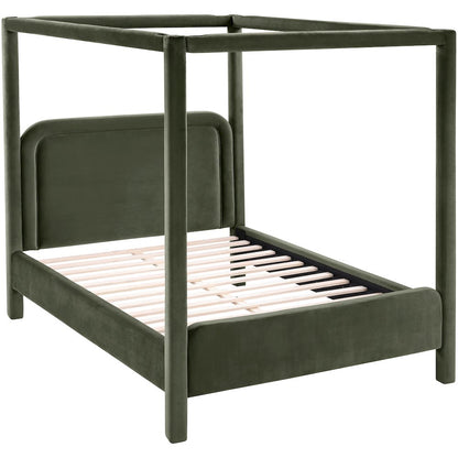Salina Green Velvet Upholstered King Bed