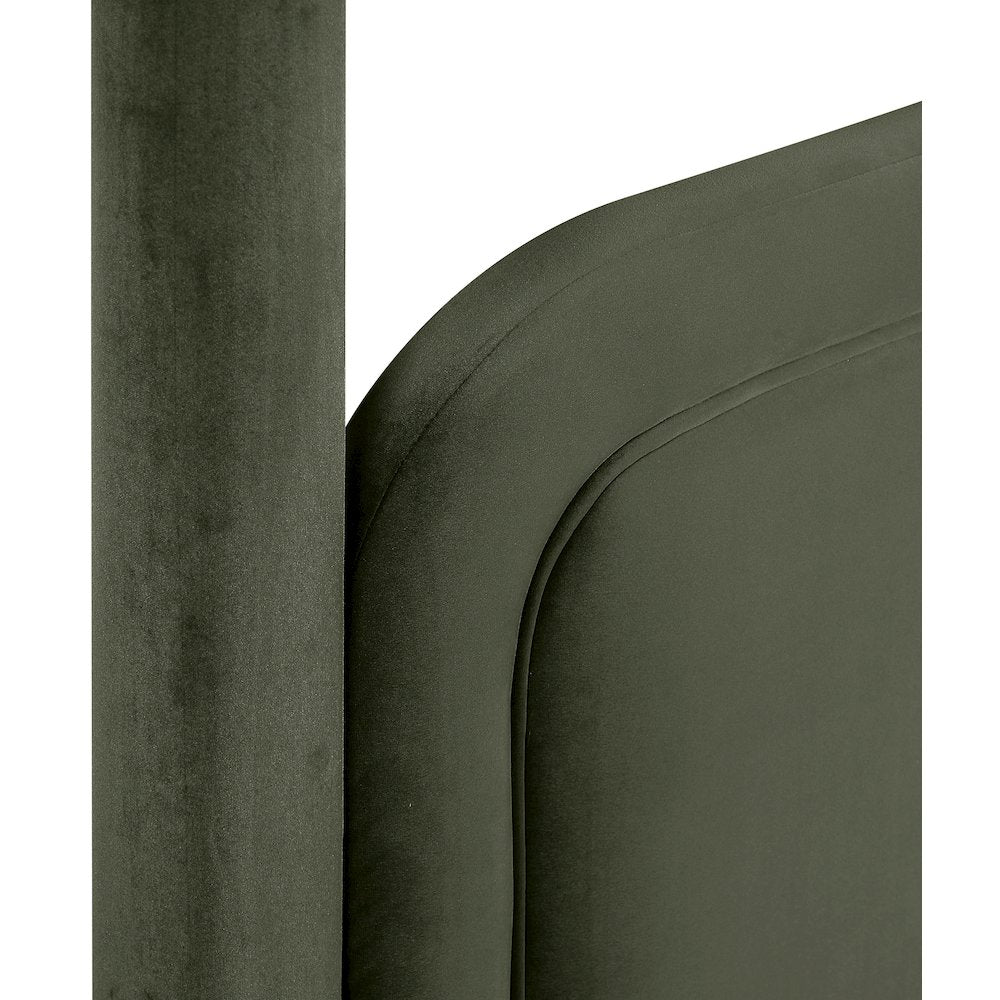 Salina Green Velvet Upholstered Twin Bed