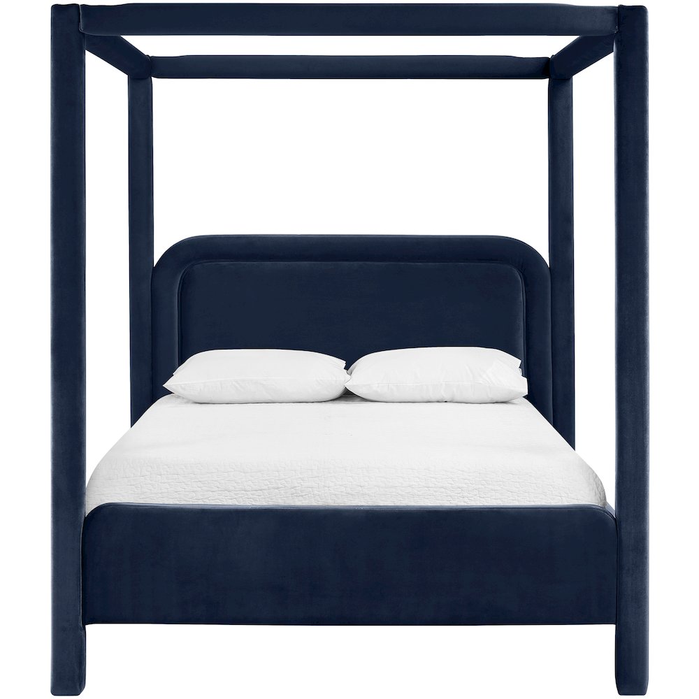 Salina Navy Velvet Upholstered Full Bed