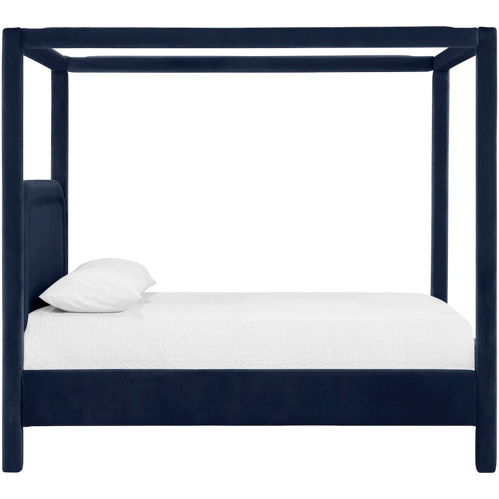 Salina Navy Velvet Upholstered Full Bed