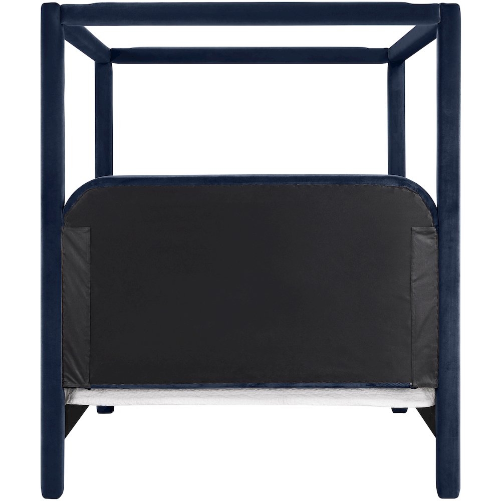 Salina Navy Velvet Upholstered Full Bed