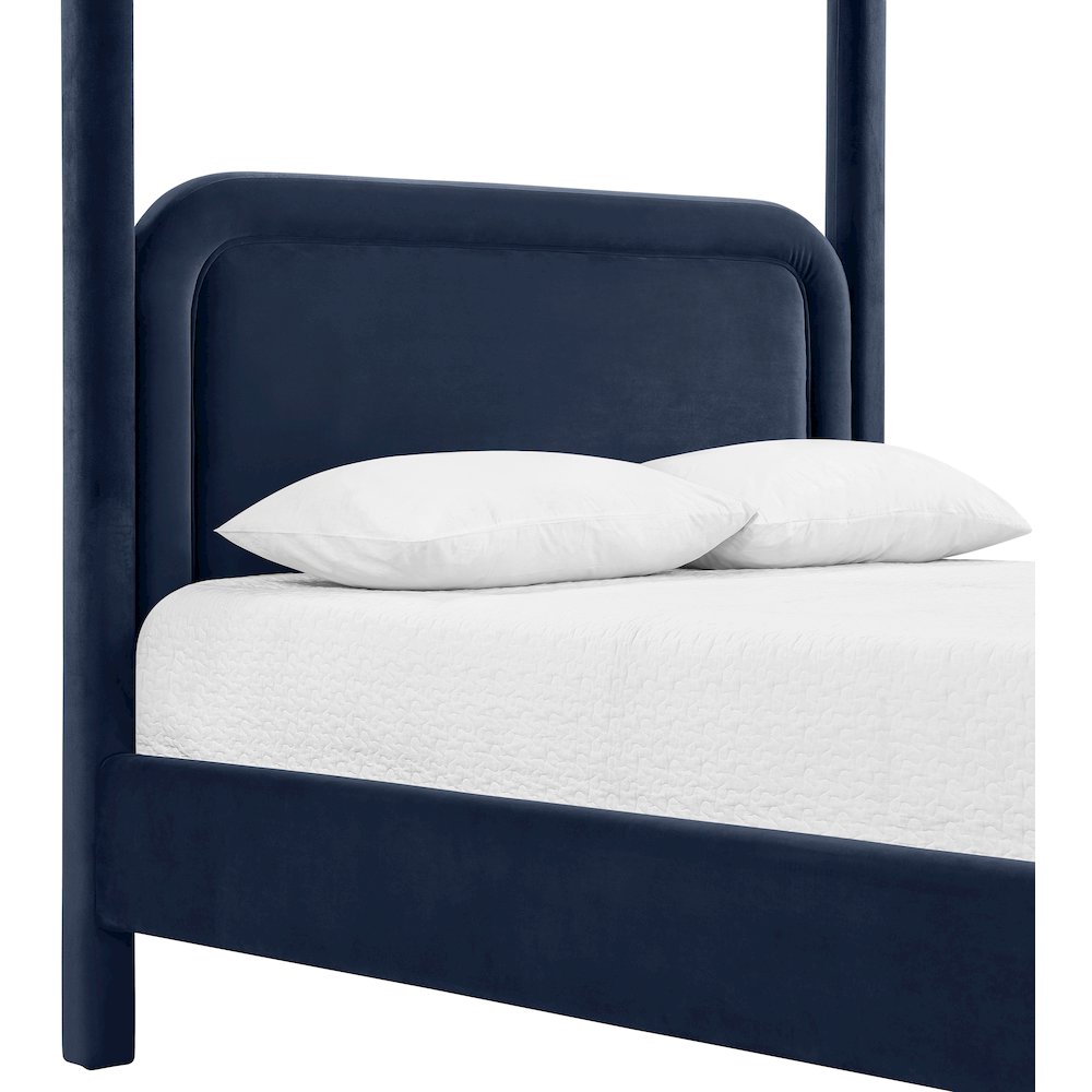 Salina Navy Velvet Upholstered Full Bed
