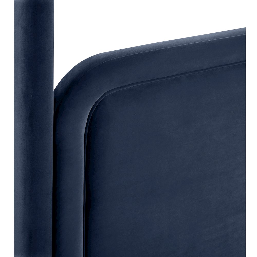 Salina Navy Velvet Upholstered Full Bed