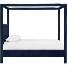 Salina Navy Velvet Upholstered King Bed