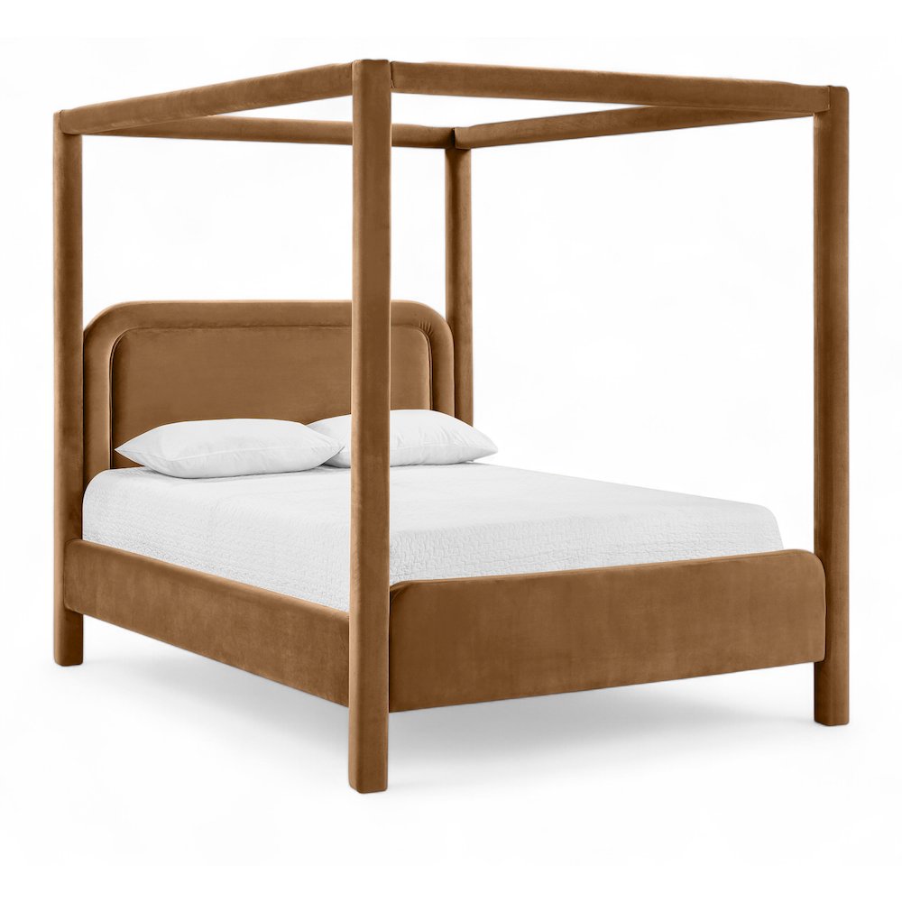 Salina Saddle Velvet Upholstered Full Bed