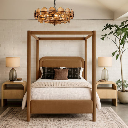 Salina Saddle Velvet Upholstered Full Bed