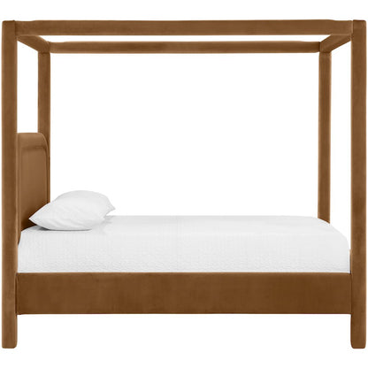 Salina Saddle Velvet Upholstered Full Bed